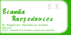 bianka maczedovics business card